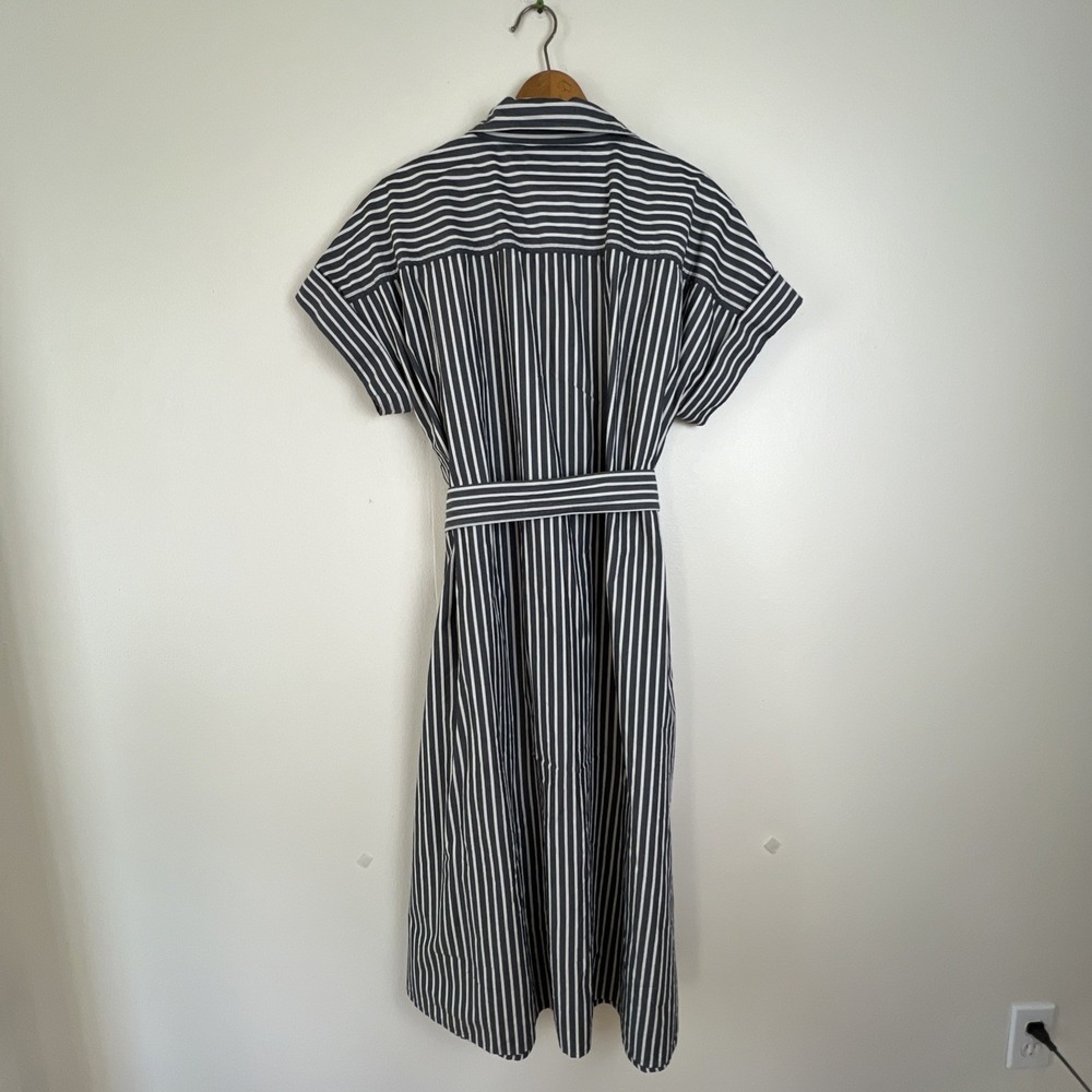 Banana Republic Tie-Waist Midi Poplin Shirt Dress Womens Sz M $150 - Picture 5 of 15